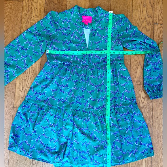 Lilly Pulitzer Winona Dress SZ XS Everglades Green Heebee Zeebees - Picture 15 of 16